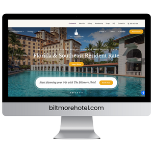 Website for a hotel in Miami